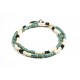 Bracelet double tour Matubo Picasso turquoise 3CUT, noir & ivoire