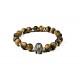 Bracelet Oeil de tigre mat et Indian Skull