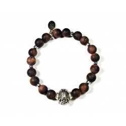 Bracelet Oeil de taureau mat et Indian Skull