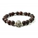 Bracelet Jaspe Brechique Mat et Indian Skull