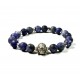 Bracelet Sodalite mat et Indian Skull