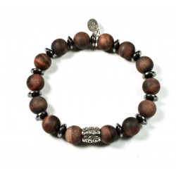 Bracelet Bull eye matte and chased pearl