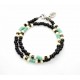 Bracelet double tour Matubo Black & Turquoise