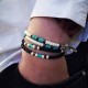 Bracelet double tour Matubo Black & Turquoise