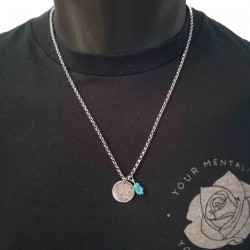 Vintage Necklace Mercury dime & Turquoise