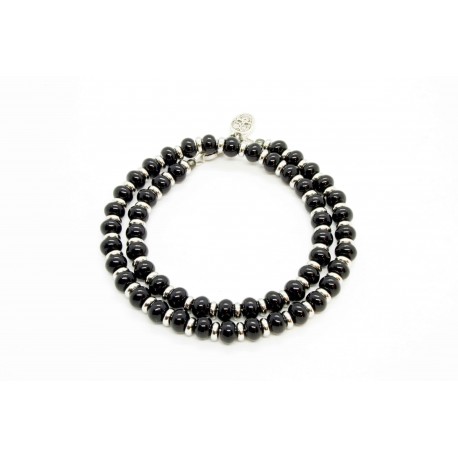 Bracelet double Onyx noir