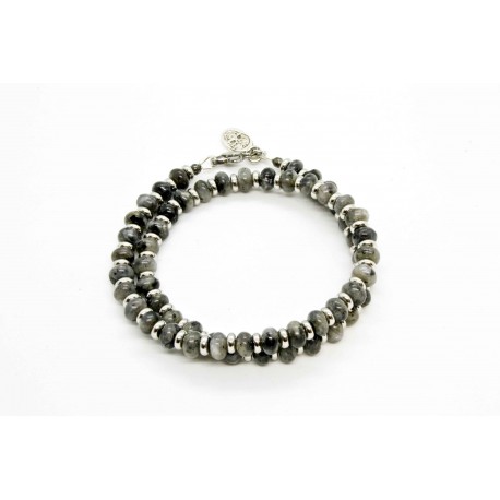 Bracelet double Larvikite