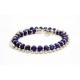 Bracelet double lapis Lazuli et chaine boule