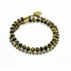 Bracelet double Oeil de Tigre et chaine boule