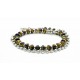 Bracelet double Oeil de Tigre et chaine boule