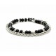 Bracelet Onyx brillant et chaine de blé