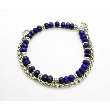 Bracelet Lapis Lazuli et chaine de blé