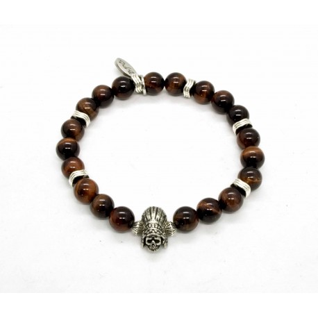 Bracelet Oeil de taureau et Indian skull