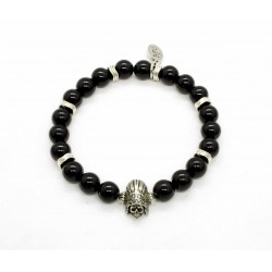 Bracelet Onyx brillant et Indian skull