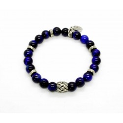 Blue tiger eye with braided bead Bracelet