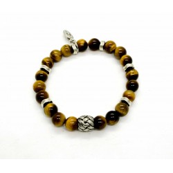 Tiger eye and braided bead bracelet
