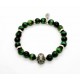 Bracelet Oeil de tigre vert et Indian skull