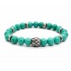 Bracelet Magnesite turquoise et perle tressée