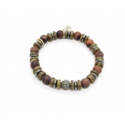 Bull eye matt and coconut wood Bracelet