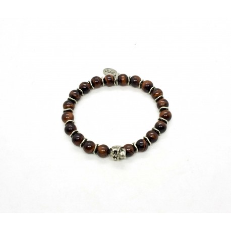 Bracelet Oeil de Taureau, skull étain