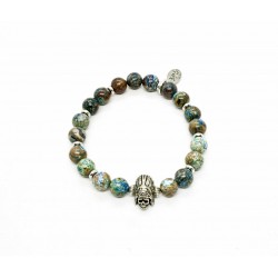 Chrysocolla and Indian Skull Bracelet
