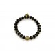 Bracelet perle Onyx noir et laiton