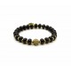 Bracelet perle Onyx noir et laiton