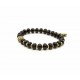 Bracelet perle Onyx noir et laiton