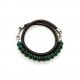 Bracelet double perle Chrysocolle et cuir