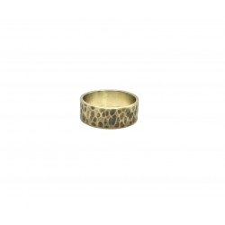Solid brass hammered ring