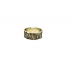 Solid brass hammered ring