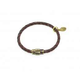 Bracelet cuir tressé Antique Brown