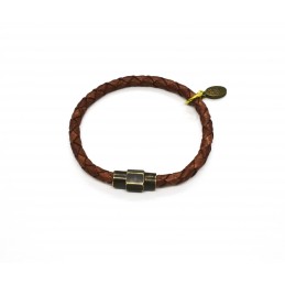 Braided leather bracelet Terracotta