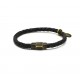 Braided leather bracelet noir