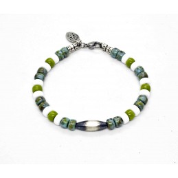 Bracelet Matubo turquoise et wasabi