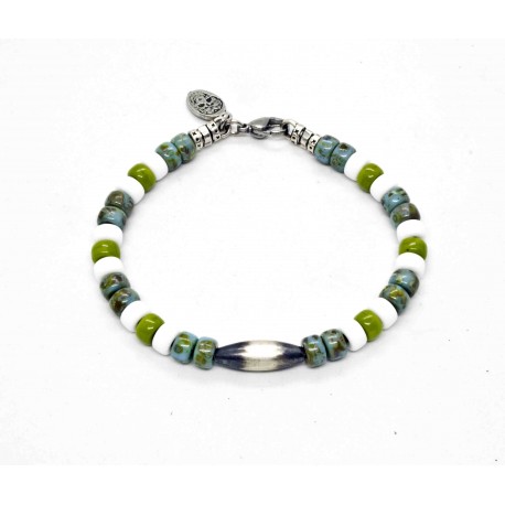 Bracelet Matubo turquoise et wasabi