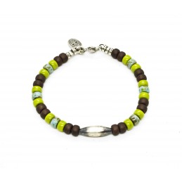 Bracelet Matubo wasabi et marron