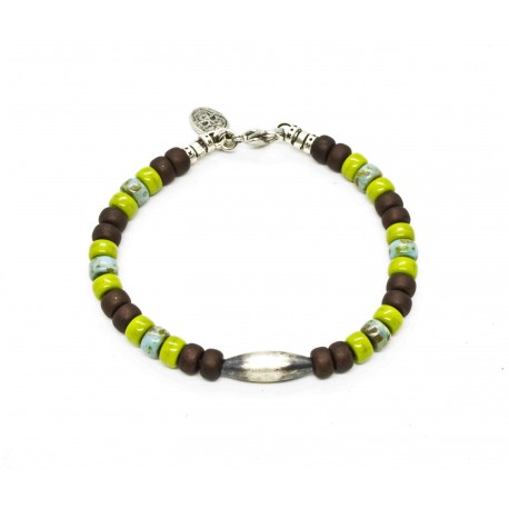 Bracelet Matubo wasabi et marron