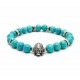 Bracelet Magnesite turquoise et Indian skull