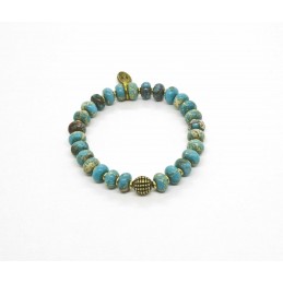 Imperial Jasper bead and brass bracelet