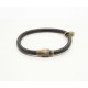 Black round leather bracelet