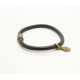 Black round leather bracelet