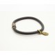 Bracelet cuir rond noir