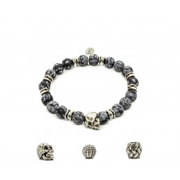 Bracelet Obsidienne flocon mat