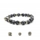 Bracelet Obsidienne flocon mat