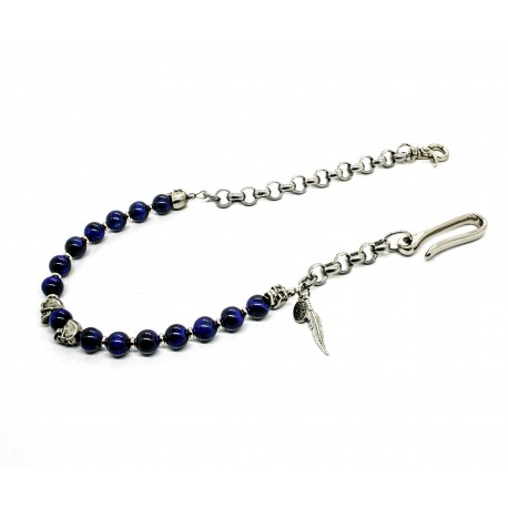 Blue Tiger eye wallet chain