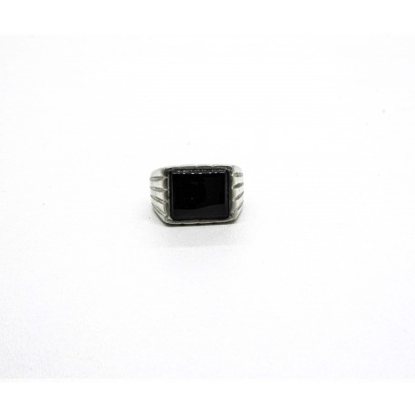 Onyx pewter ring