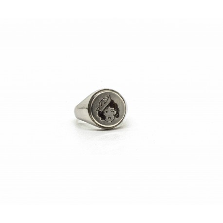 Pin-Up woman's signet ring