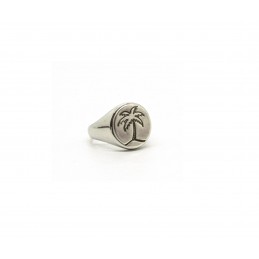 Palm tree woman's signet ring