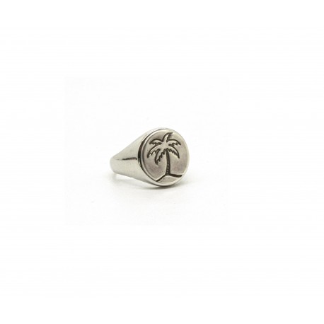 Palm tree woman's signet ring